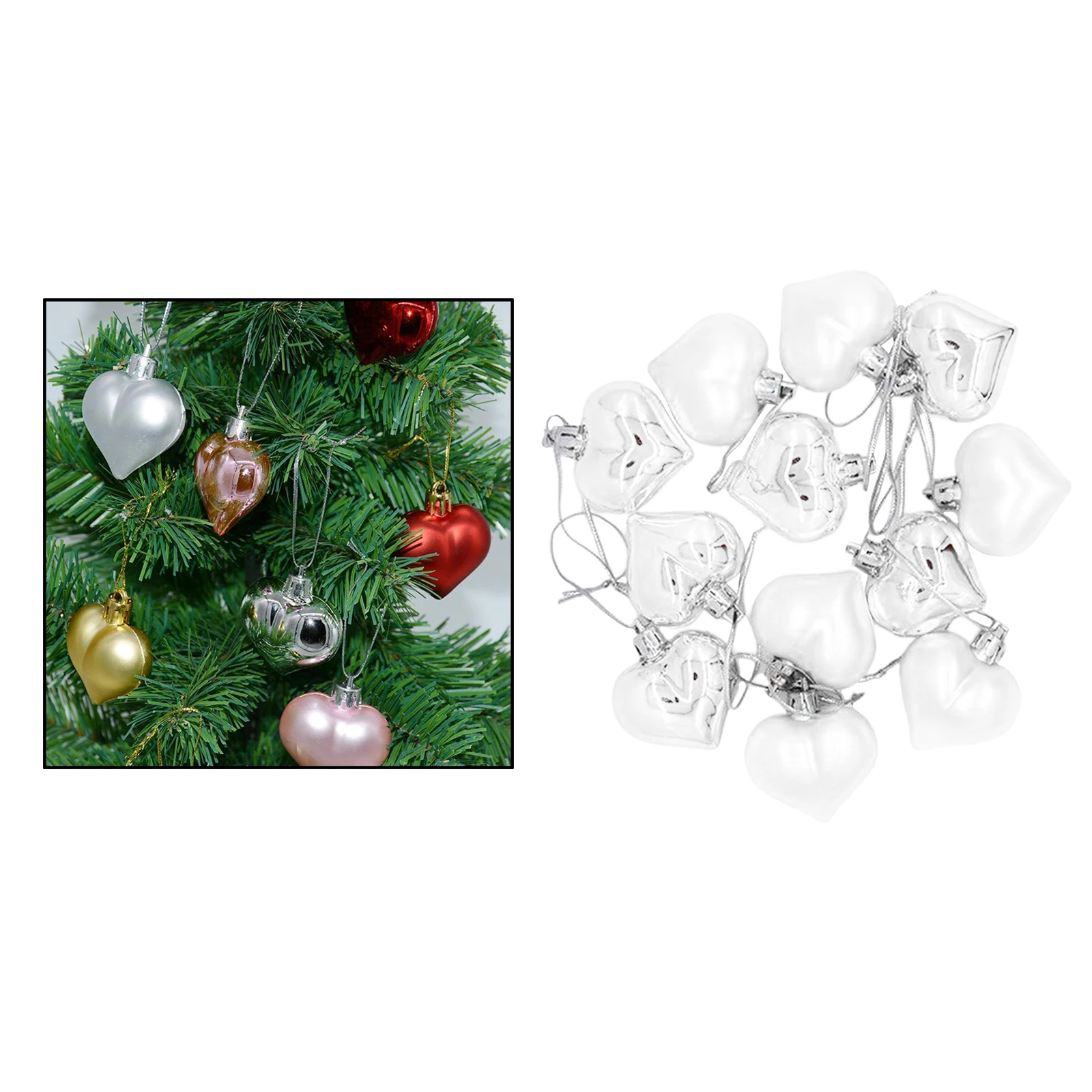 

12pcs Heart Shape Baubles Valentine's Day ing Decoration Party