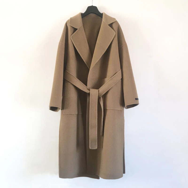 

Korean version of the cashmere coat female bathrobe casual split cashmere coat women simple loose double-sided cashmere coat