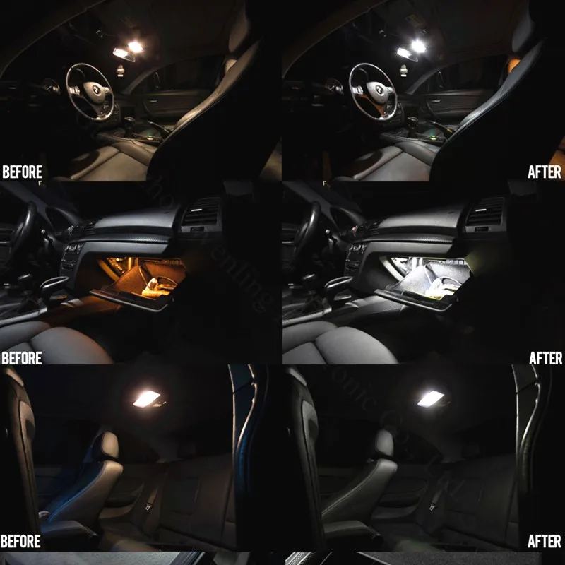 WLJH 100 шт. Canbus без ошибок T10 W5W светодиодный автомобиль 2835 SMD 168 194 авто номерной знак
