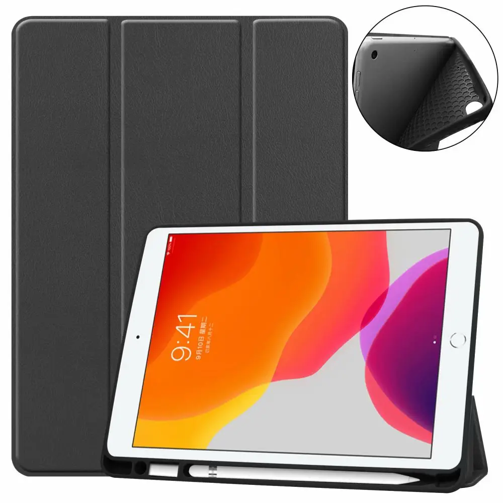 

Universal Folding Silicone Tablet Case With Pen Slot Holder Smart Sleep Function Suitable For IPad 10.2 Pro10.5 Air3 2020 2019
