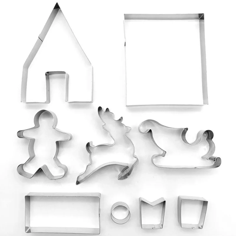 Рождественский пряничный домик форма для печенья 9 шт. нержавеющая сталь 3D лося