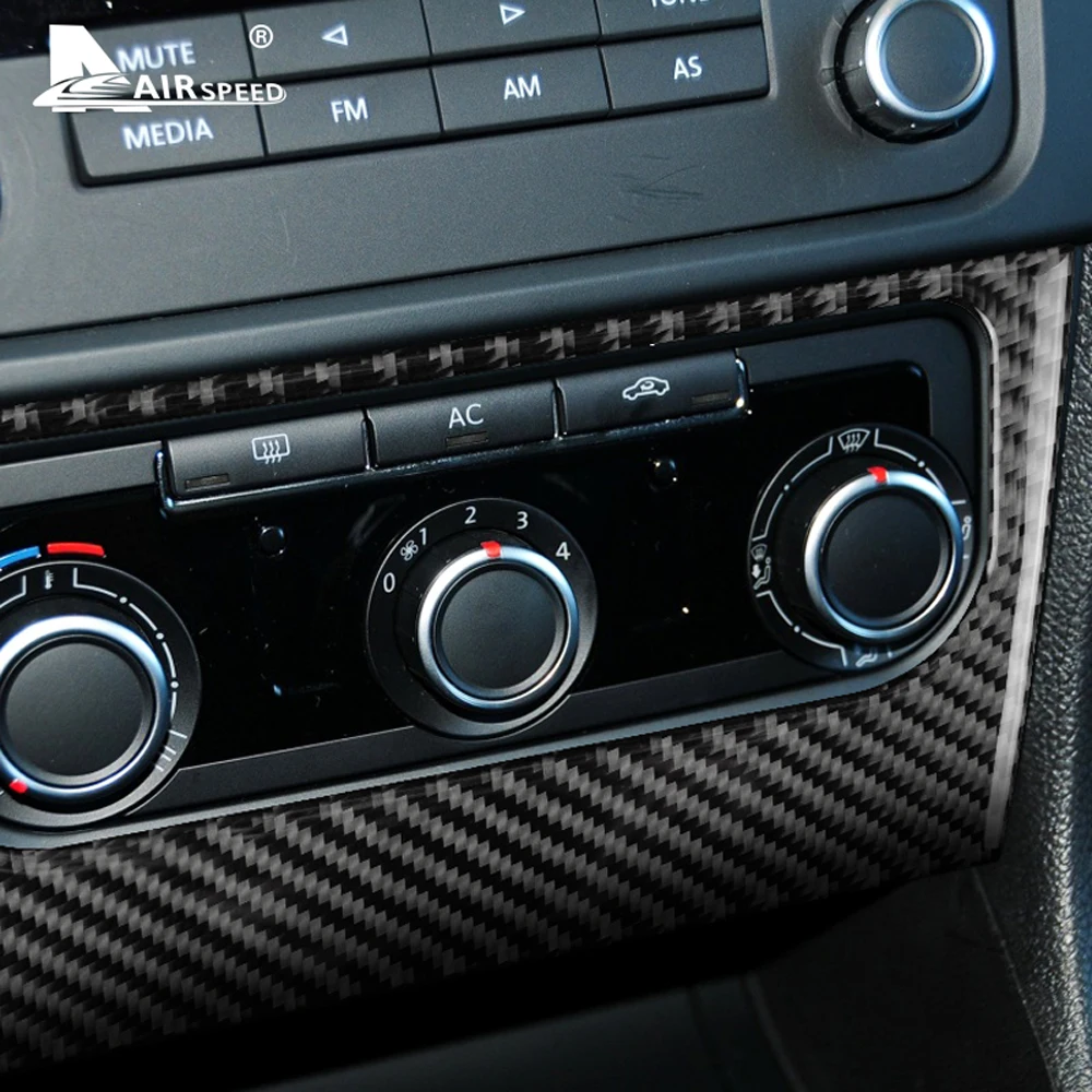 AIRSPEED for Volkswagen VW Golf 6 GTI R 2008-2013 Accessories Carbon Fiber Sticker Car Central Control Panel Frame Interior Trim |