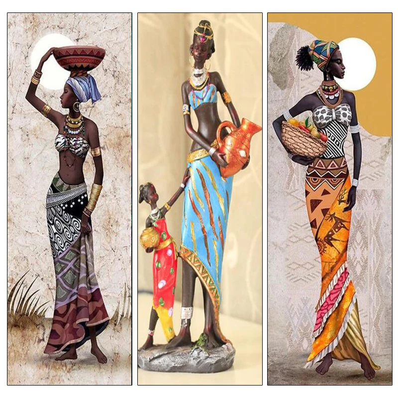 Алмаз большого размера вышивка крестиком на рисунке &quotв африканском стиле