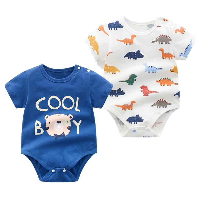 Летняя одежда для маленьких мальчиков и девочек комбинезоны новорожденных