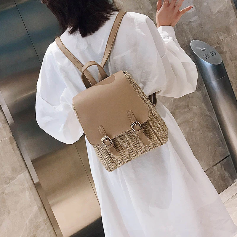 Женский соломенный рюкзак из ПУ кожи для девочек-подростков | Багаж и сумки