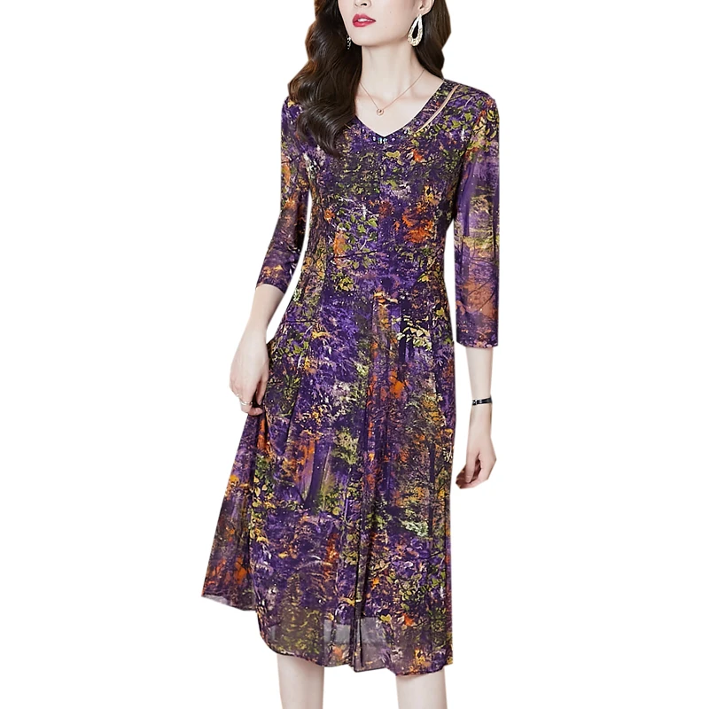 

New Large Size Women 's Clothing Printed Dress for Spring and Summer 2021