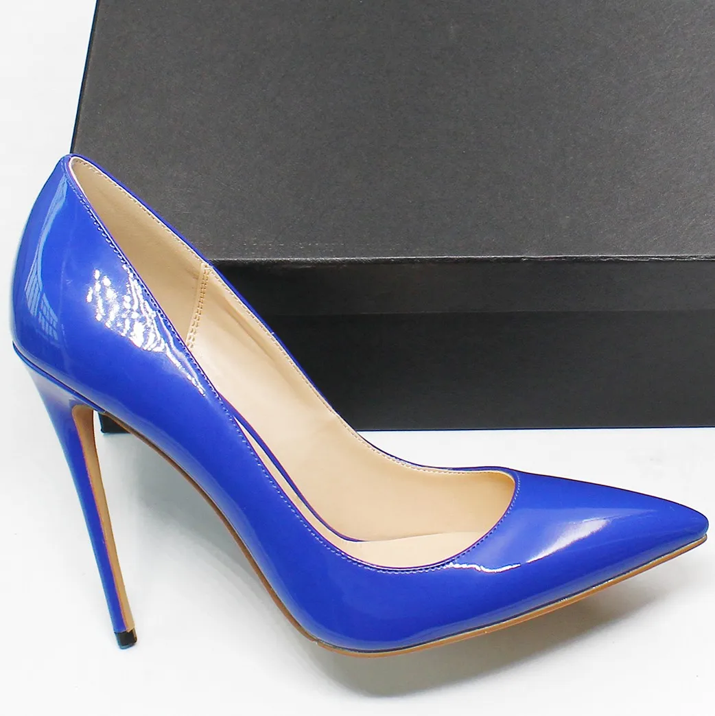 

Big Size New Classic Pointed Toe Thin High Heel Sexy Women Pumps Candy Colors For Office Lady Elegant Patent Leather Shoes C021A