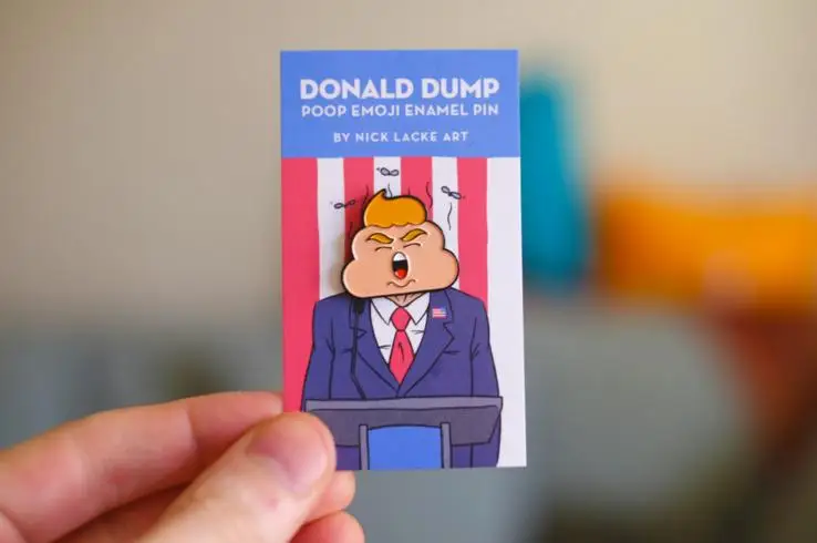2 шт. 3 см Дональд Трамп игрушка фигурка. Сплава навоз тканевая булавка шуточные