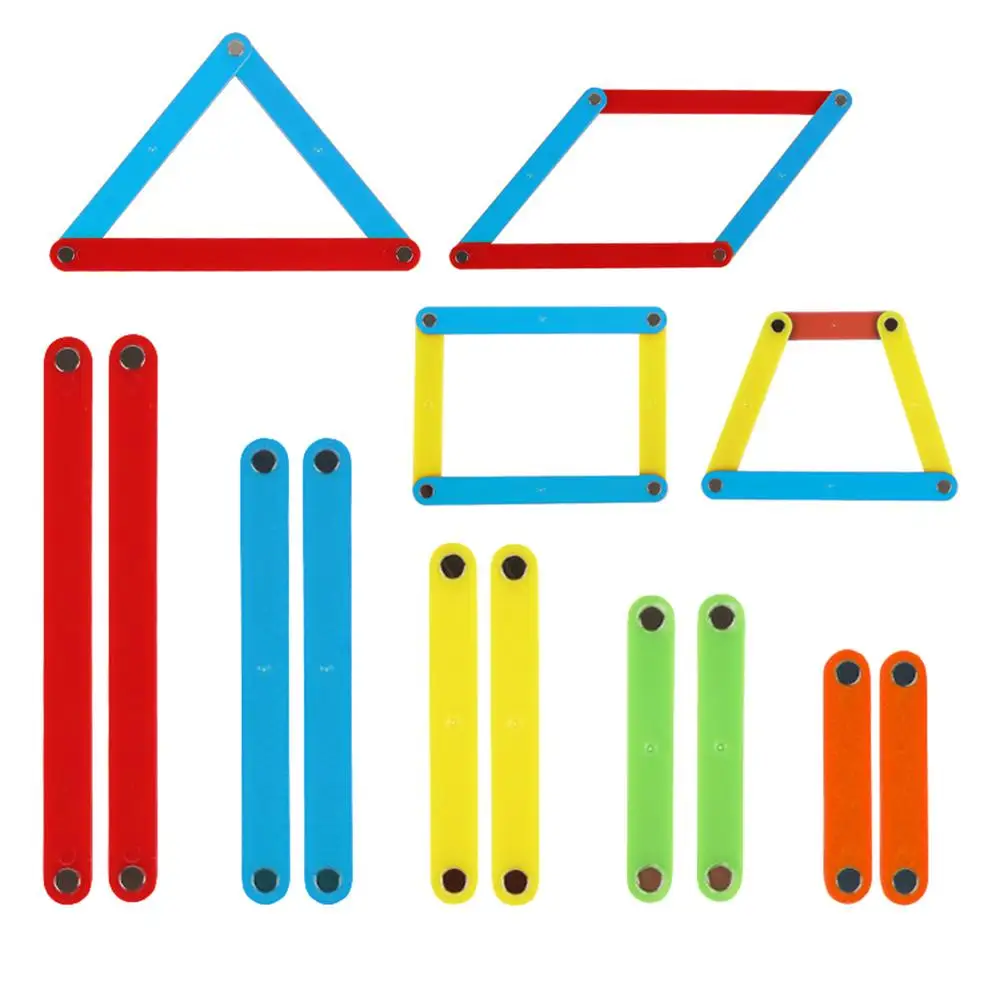 

10Pcs/Set 4-10cm Magnetic Geometric Strips Tools Building Learning Aids