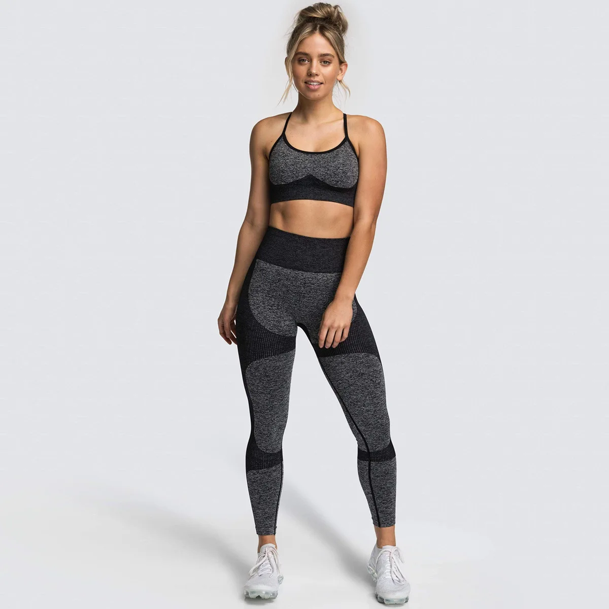 

Women's 16 colors High Waist Pro Running Fitness Yoga Tights and suspender Bra Set workout clothes for women fitness clothing