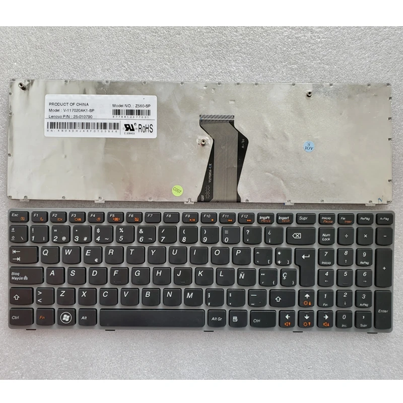 Испанская клавиатура для ноутбука LENOVO Ideapad G575 G575A G570 G570AH G570G G575AC G575AL G575GL G575GX Z560 Z560A