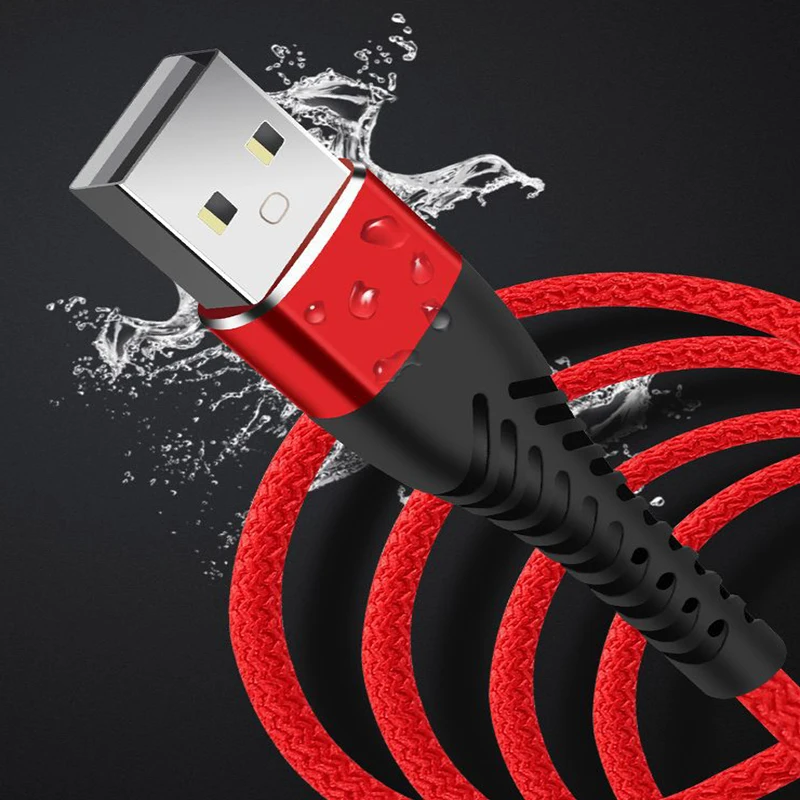 Кабель для быстрой зарядки и передачи данных в нейлоновой оплетке 2 4 А iPhone Android