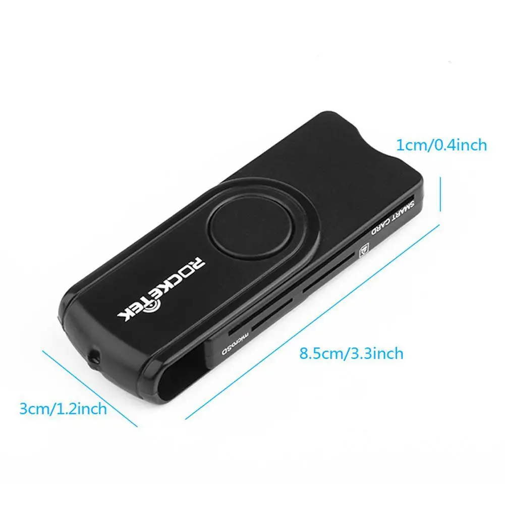 

Rocketek RT-SCR10 USB Cac Card Reader Multi Smart Card Adapter Id,Bank Reader Pc Card,Sim Cloner Computer Connector B9H9