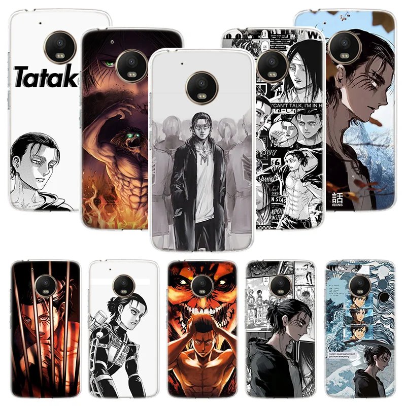 

Anime Attack on Titan Eren Phone Case For Motorola Moto G9 G8 G7 G6 G5 E6 E5 E4 Plus Play Power One Action Macro Coque Cover Cap