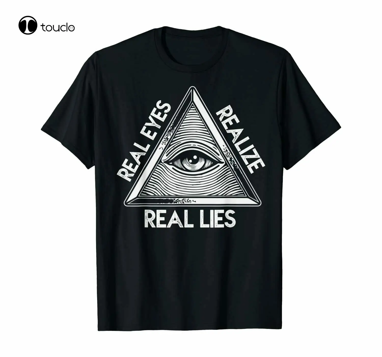 

Realize Real Lie Illuminati Truth Secret Patriot Conspiracy Black T-Shirt S-5XL funny t shirts for men adult humor