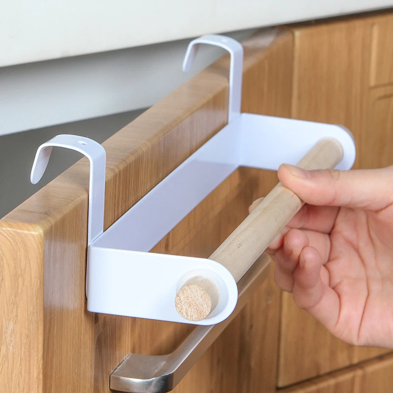 

Punch-Free Towel Rack Kitchen Thickened Rag Storage Door Back Bathroom Towel Rack Bathroom Shelf