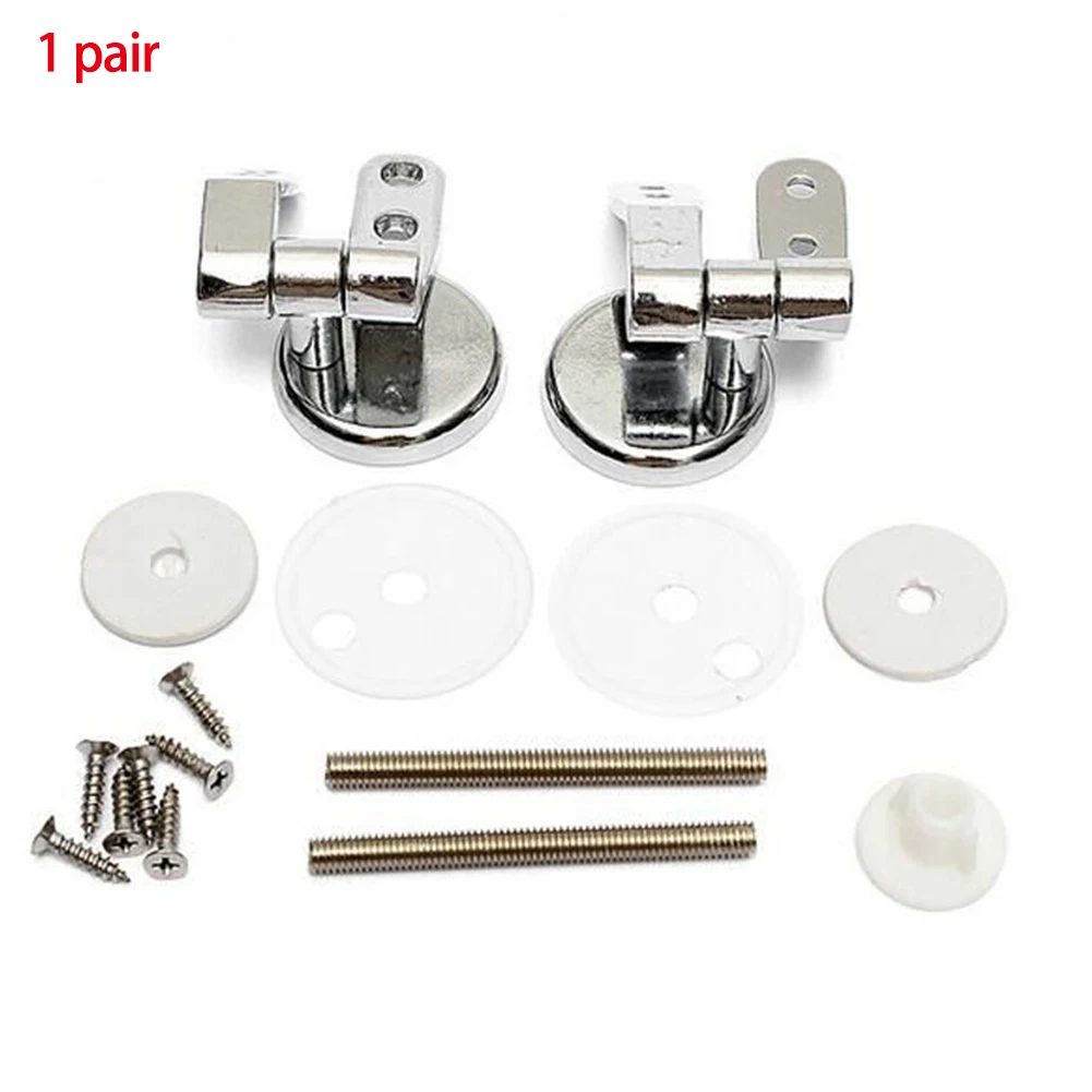 

Durable Silver Seat Replacement Easy Install Mountings Top Bathroom Zinc Alloy Rustproof Fittings Universal Toilet Hinges