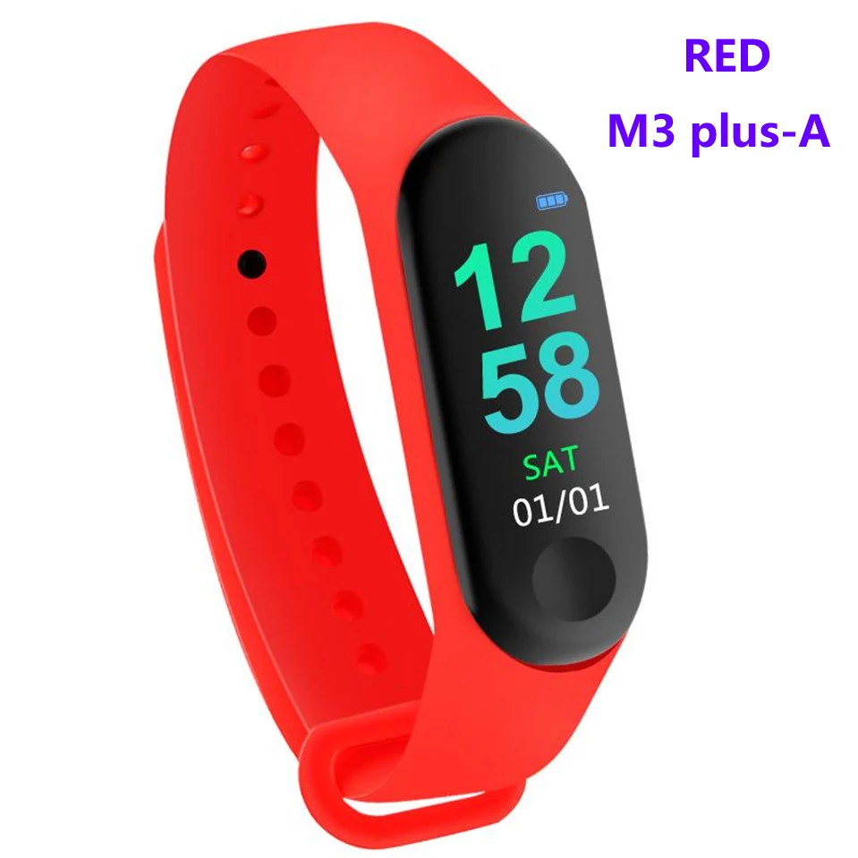 M3 Plus, умный Браслет, пульсометр, кровяное давление, здоровье, водонепроницаемые, Смарт-часы M3 Pro, Bluetooth, часы, браслет, фитнес-трекер - Цвет: RED M3 Plus A