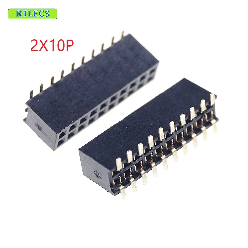 

1000pcs 2x10 P 20 pin 1.27mm Pitch Pin Header Female dual row SMT straight Surface Mount PCB Rohs Lead free