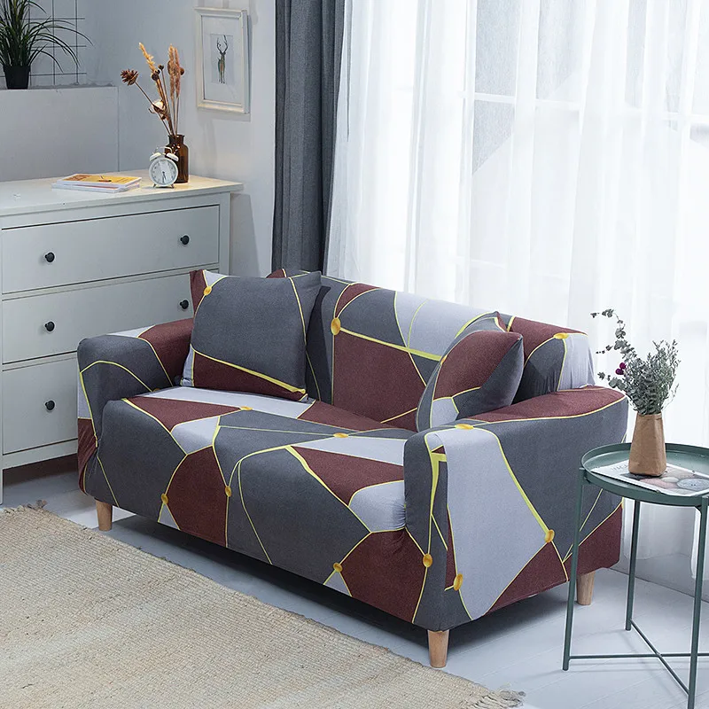 

Эластичный чехол для дивана с геометрическим рисунком, L-образный секционный угловой шезлонг, эластичный чехол для дивана в гостиную