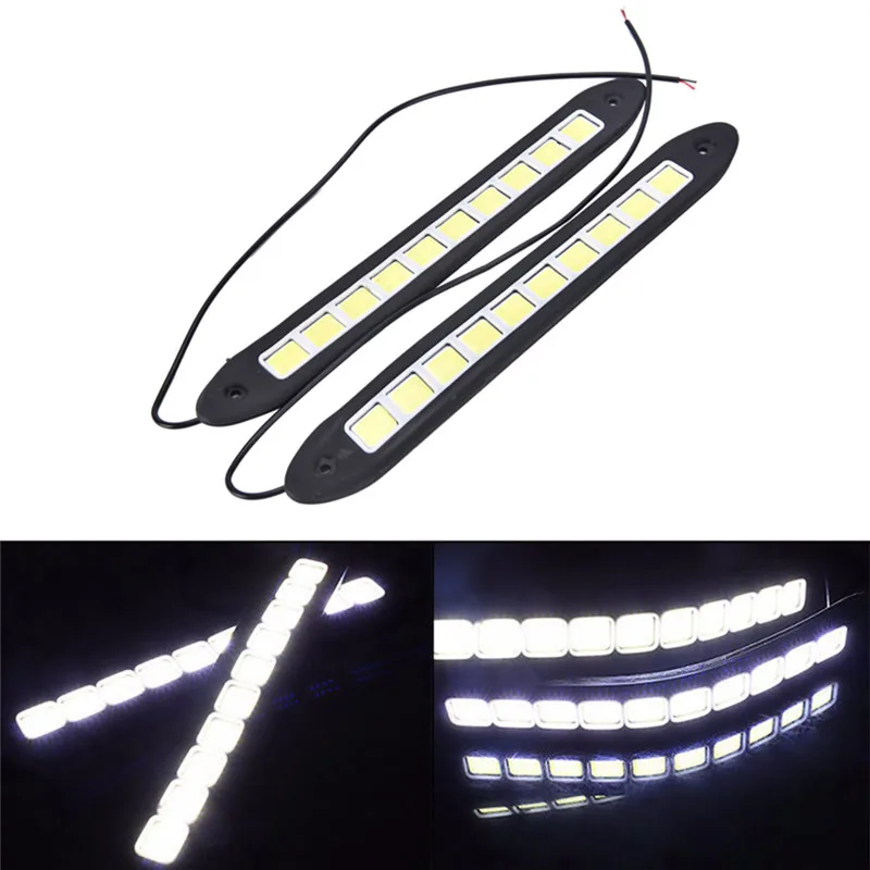 

New 2pcs 20W Waterproof car LED 12V Daytime Running Light DRL Fog COB Strip Lamp