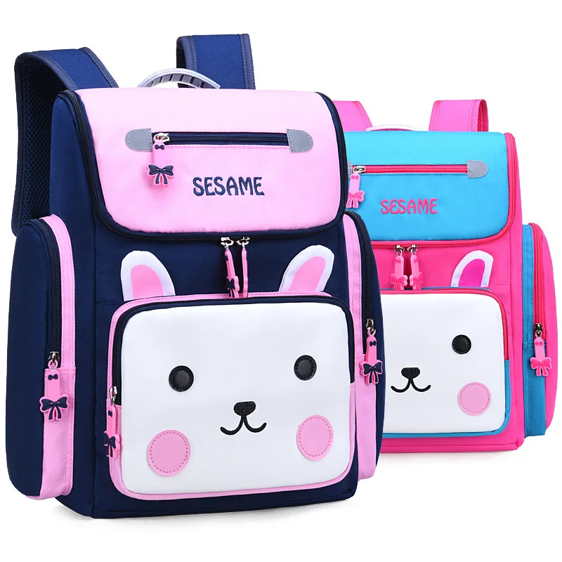 Новая стильная школьная сумка для учеников начальной школы для мужчин и женщин, детская школьная сумка с милым кроликом