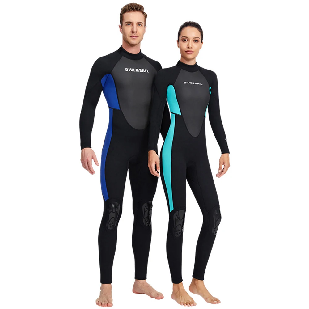 New 3MM neoprene wetsuit men's thickened warm swimming wetsuit ladies one-piece snorkeling surfing sunscreen warm wetsuit