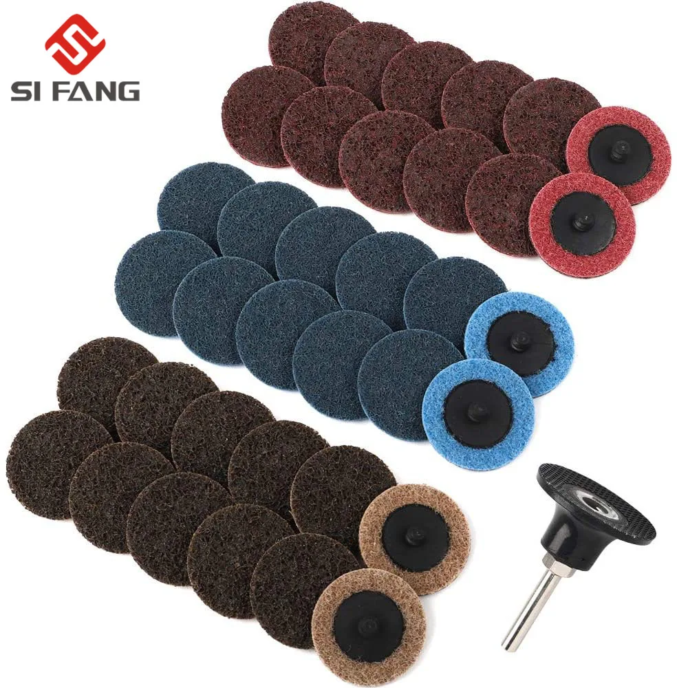 37pcs 2 Inch 50mm 3inch R-type Sanding Discs Roll Lock Surface Sanding Discs Pad Polishing  Disc For Rotary Tool