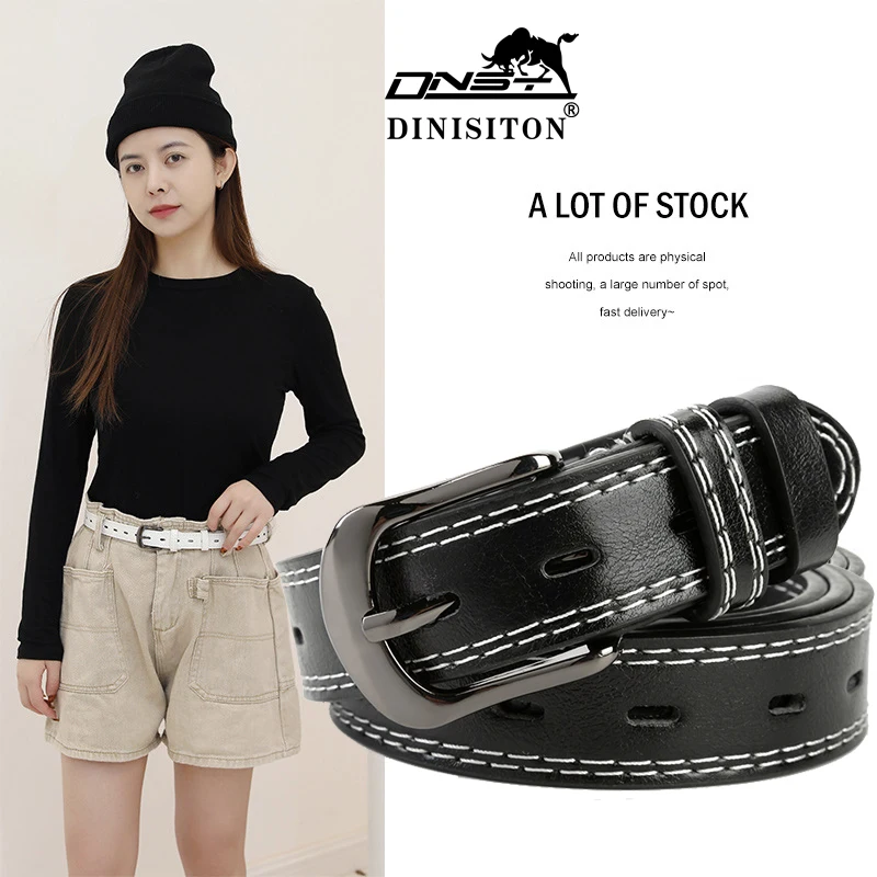 DINISITON Luxury Leather Belt Women's Brand Hight Quality Waistband Fashion Jeans And Casual Pants For Women Student Girdle