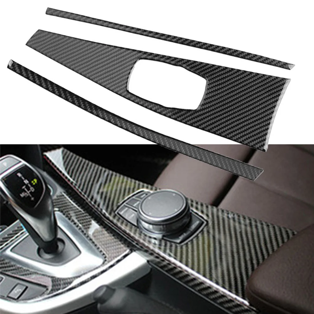 

Автомобильная центральная консоль из углеродного волокна, Мультимедийная панель, крышка, отделка для BMW F30 F31 F32 F33 F34 F36 3 4 серии 2014 2015 2016 2017 2018