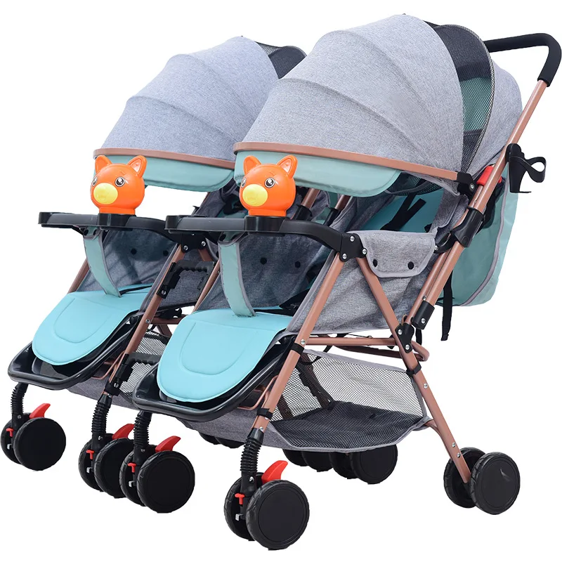 Baby Stroller Foldable Twin Baby Stroller Double Stroller Twins Passeggino Gemellare Carro Gemelar Bebe Detachable Double Pram