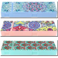 diy special shaped 5d diamond painting 2 grids pencil case stationery embroidery storage case gifts box diamond mosaic art
