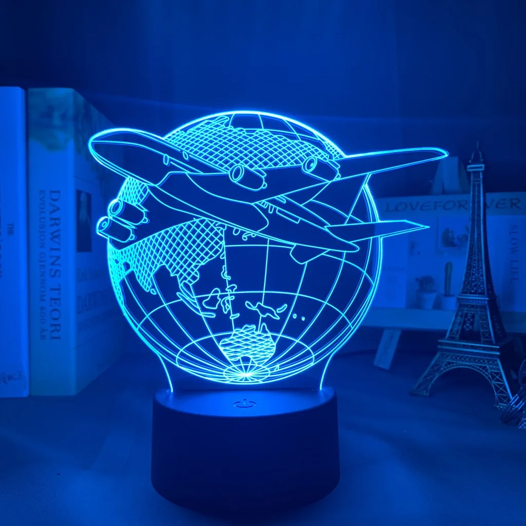 3d лампа для самолета светодиодный сенсорный датчик питание от батарейки