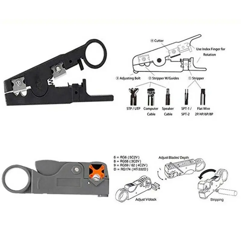 Набор инструментов для тестирования сети RJ45 Обжимные Щипцы кабеля LAN набор