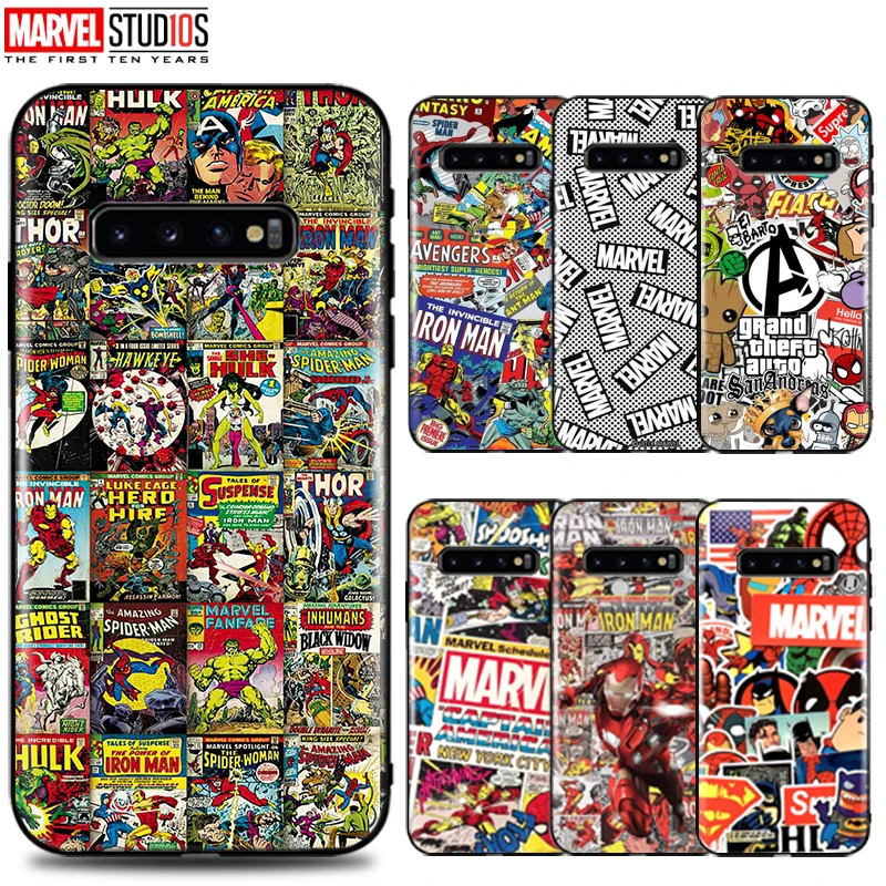 

Phone Case For Samsung Galaxy S10 5G S10e S10 Plus Soft Coque Cover Marvel Avengers Comics Iron Man SpiderMan Venom Hulk Thor
