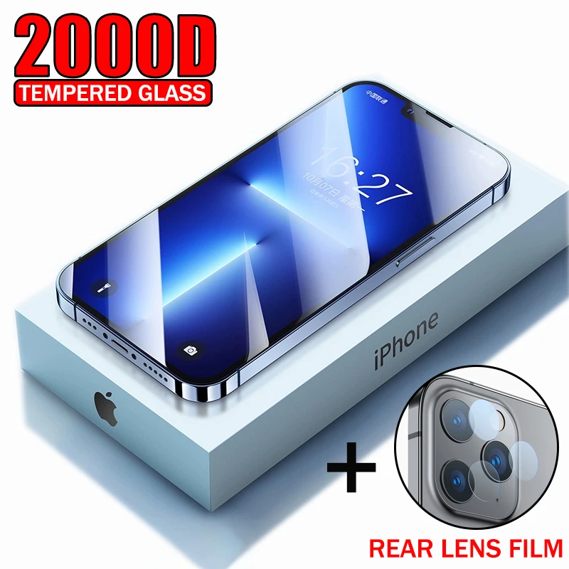 

2000D Tempered Glass For iPhone 13 Pro Max Screen Protector For iPhone 12 11 X XS XR 8 7 6S 6 Plus Mini SE2020 13pro 12pro 11pro