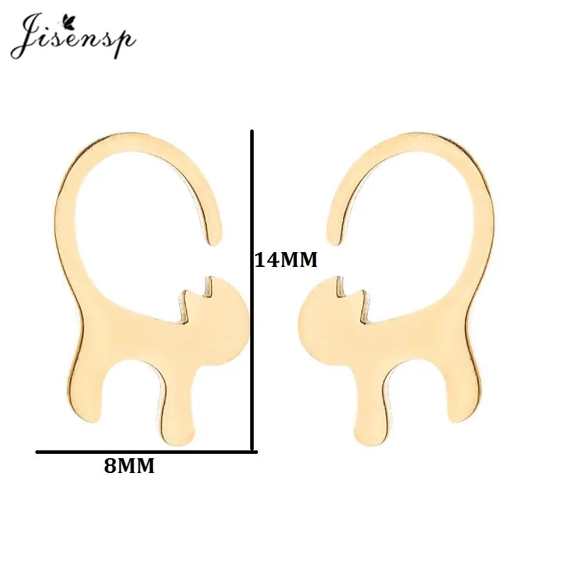 Jisensp Lovely Cute Children Baby Earrings Kitty Cat Bunny Animal Fashion Statement Jewelry for Women Stud Earring bijoux femme | Украшения