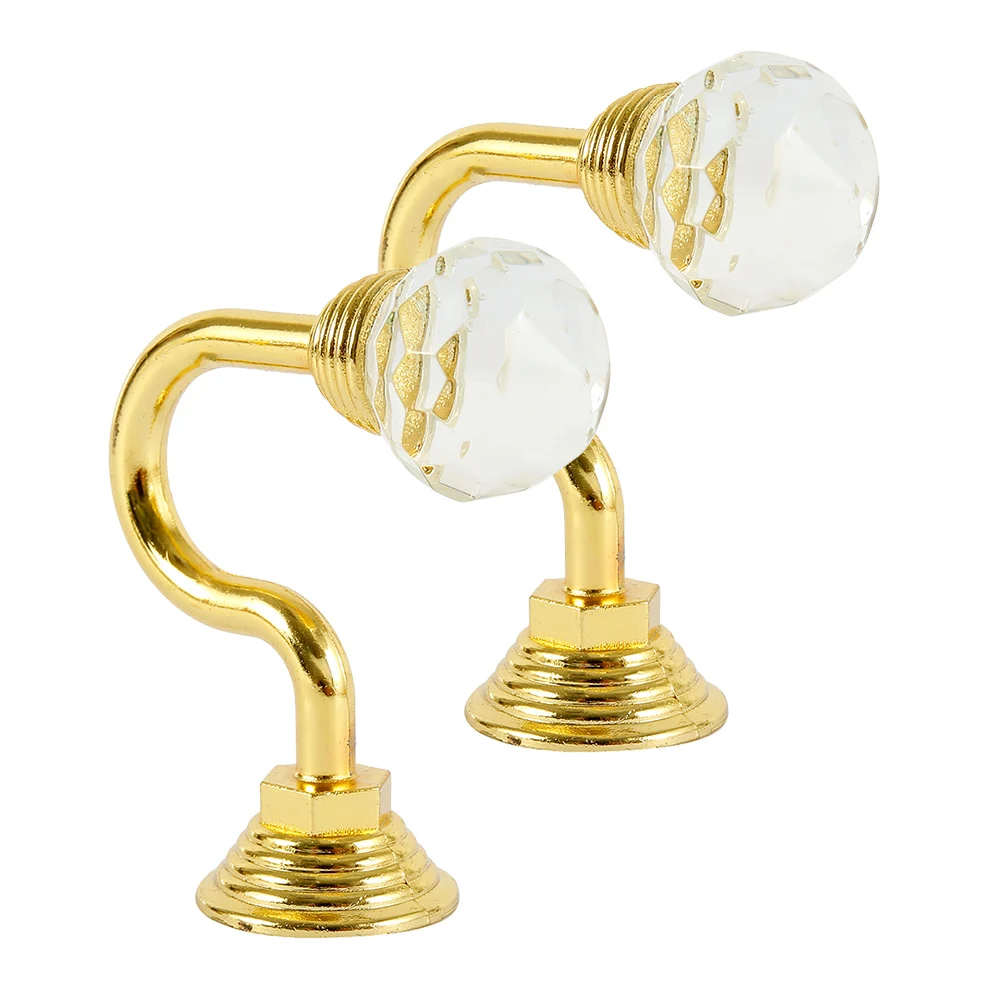 2pcs Retro Crystal Glass Curtain Holdback Hooks Wall Tie Back Hanger Holder Drawer Handle Accessories | Дом и сад