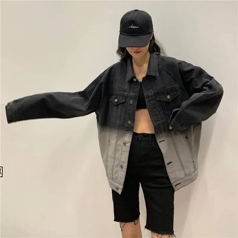 Женская джинсовая куртка весна осень 2020 модная новая свободная градиентная