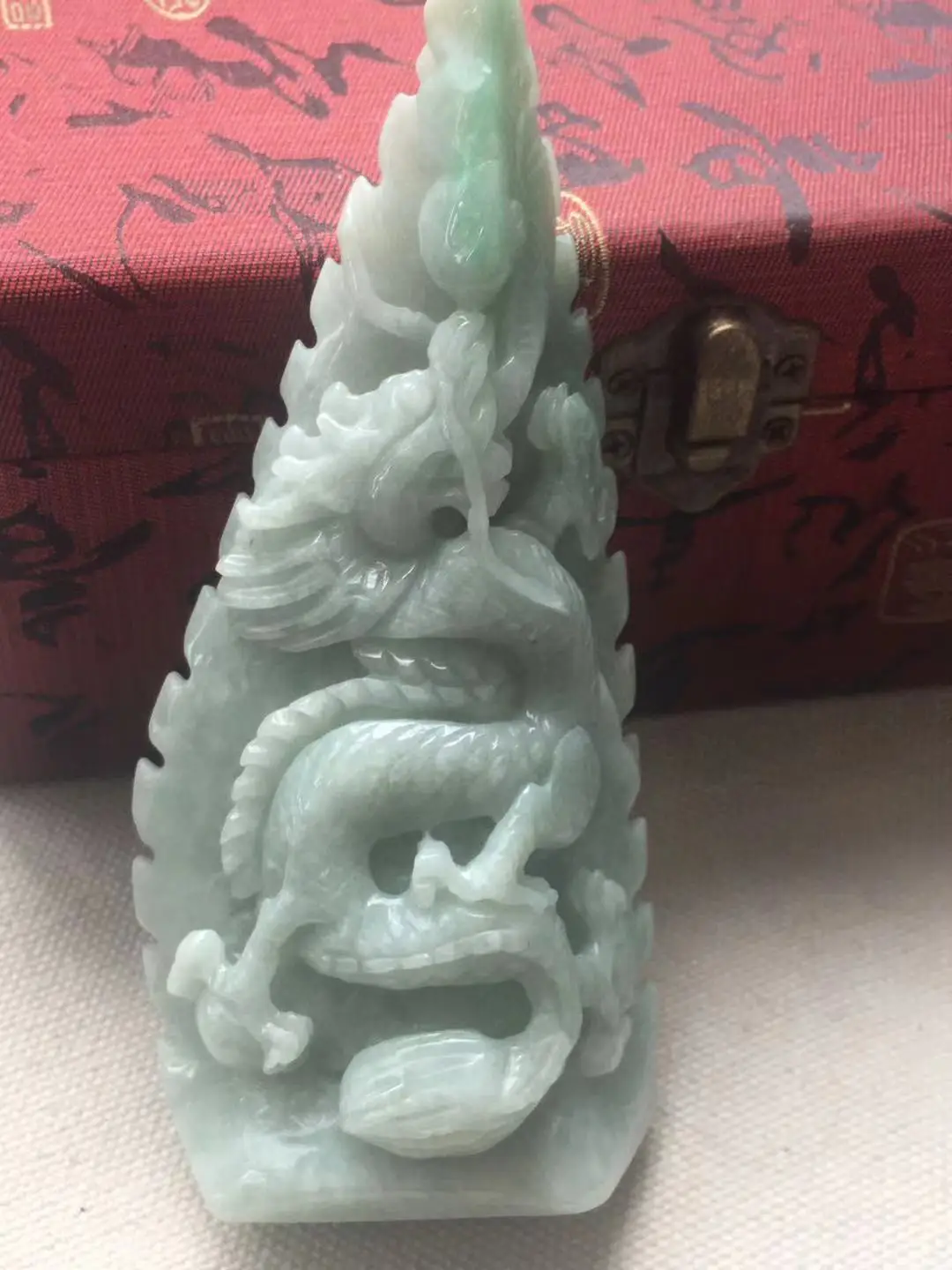 Natural 7A Myanmar jade crafts Handcarved dragon green jade pendant jade necklace pendants jewelry jadeite jade necklaces