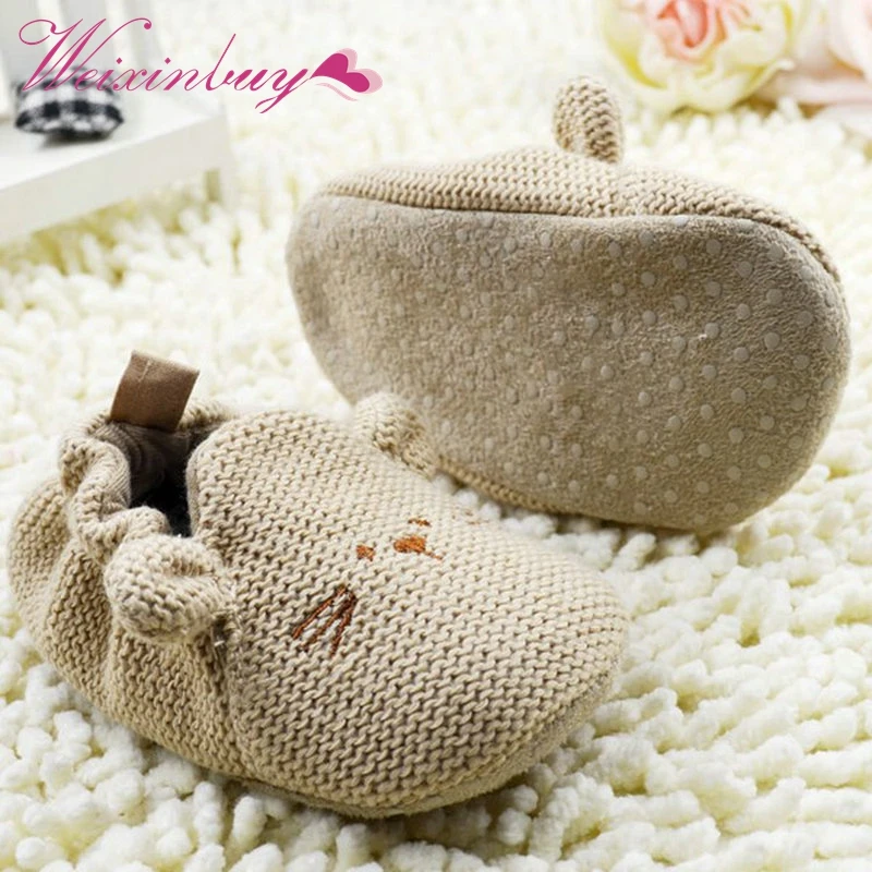 

New Arrive Ins Cute First Walker Cartoon Mouse Crib Shoes Baby Kid Elastic Mice Soft Cute Sole Slip-on Shoes 0-18 M