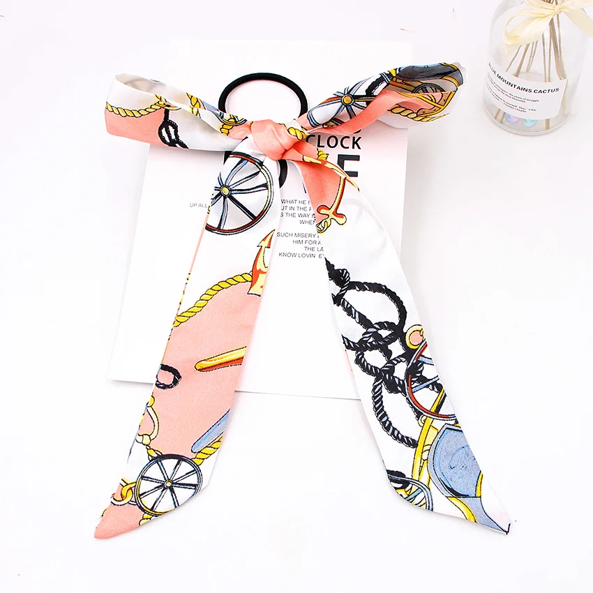 Резинки для волос в богемном стиле эластичные ленты с большим цветочным принтом