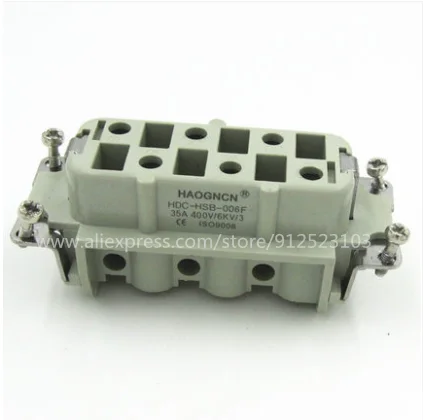 

HDC-HSB-006F Heavy Duty connector Link 6 pin 35A Femal LinkRectangle Aviation Plug Socke