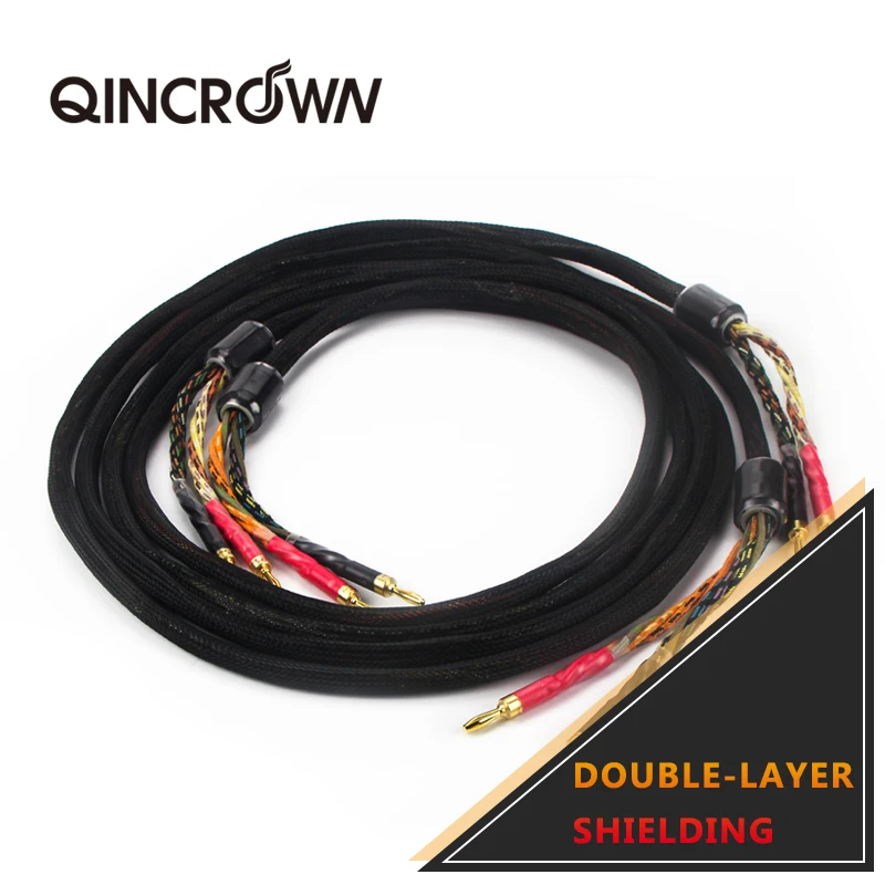 Одна пара бескислородных Медных аудиокабелей для динамиков Hi-Fi высококлассный