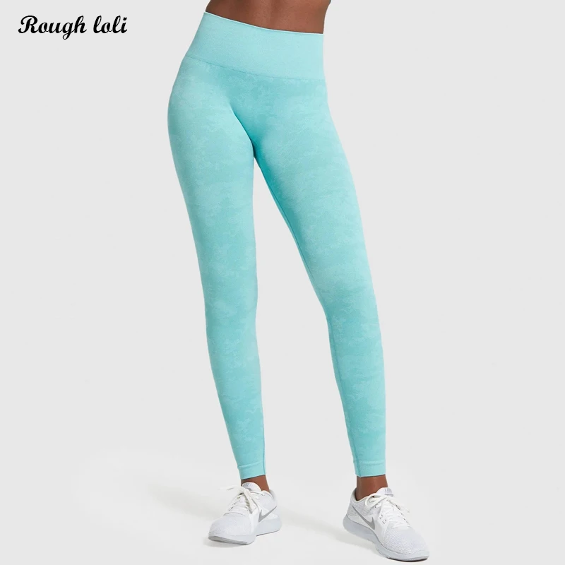 Новые камуфляжные бесшовные леггинсы с высокой талией штаны для йоги тренировок