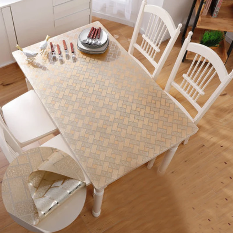 ПВХ скатерть из мягкого стекла водонепроницаемая маслостойкая Скатерть коврики