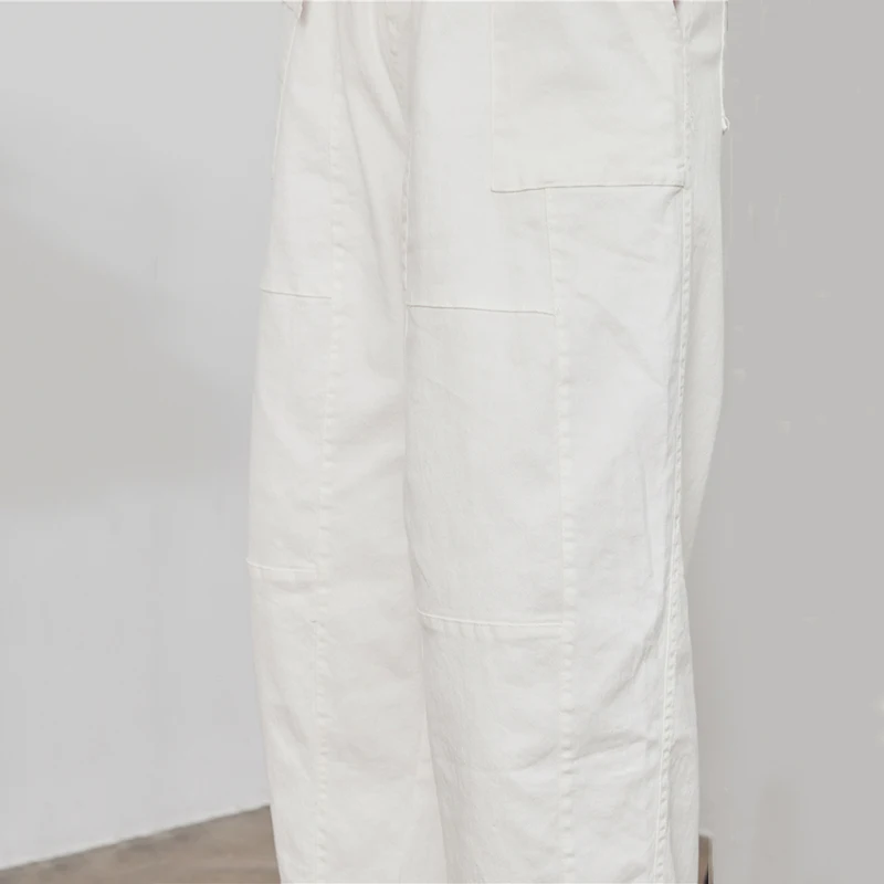 

[EAM] High Elastic Waist Black Long Casual Wide LegTrousers New Loose Fit Pants Women Fashion Tide Spring Autumn 2021 1DD6541