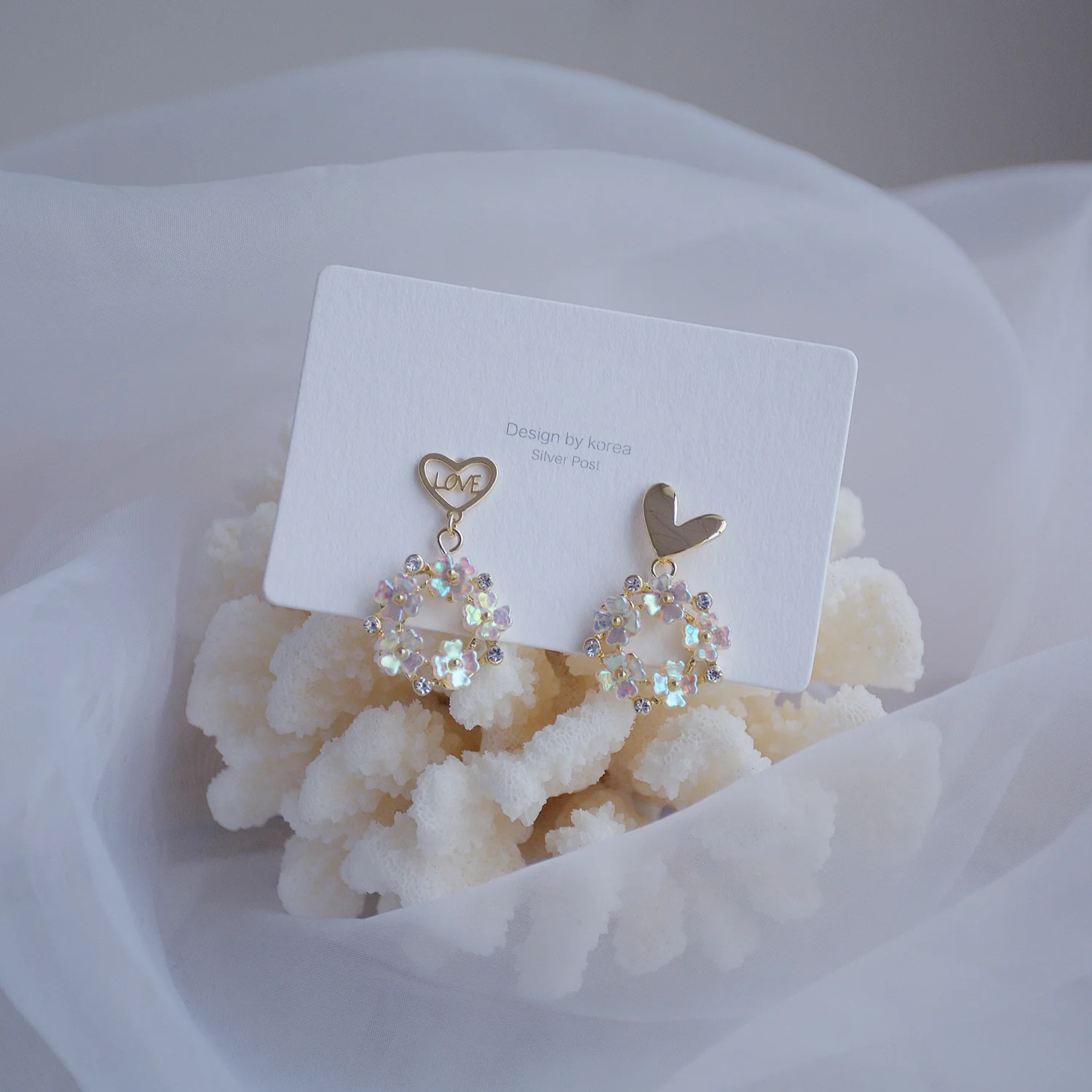 Ювелирные изделия корейский асимметричный ЛЮБОВЬ любовное письмо симфонический