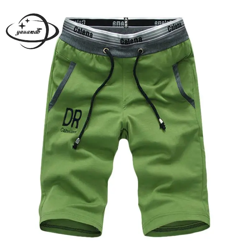 

Mens Casual Shorts Summer Male Short Pants Clothing Elastic Waist Straight Knee Length Letter Run Comfortable Man Clothes H25