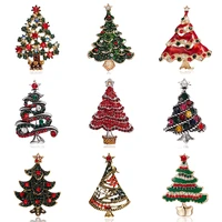 rinhoo new christmas tree brooches for women rhinestone inlay fashion jewelry festival brooch pins gift winter coat cap brooches